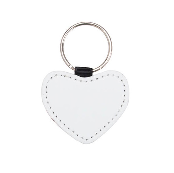 Heart-shaped leather keychain to print